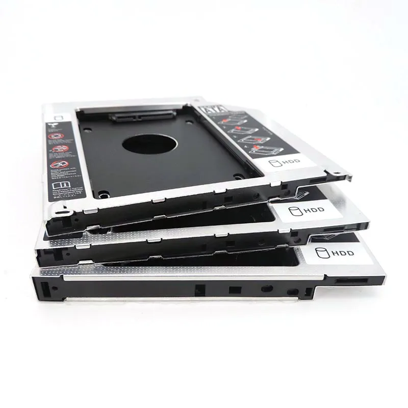 Aluminum 2nd Second Hdd Caddy Hard Disk Drive Case 9.5mm 12.7mm Optibay SATA 3.0 2.5'' SSD DVD CD-ROM Enclosure Adapterbox