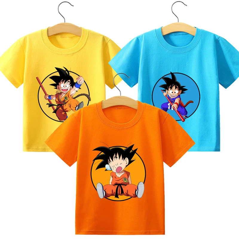 Dragon Ball Boy T Shirt Cartoon Summer Baby Clothes Son Goku Kids Tee Shirt  Anime Printed Tops Short Sleeve Children Tees Gift