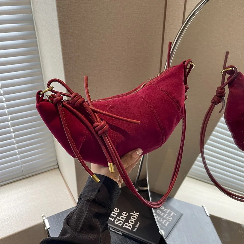 Fashionable Croissant Shape Women's Bag, Casual Simple Crossbody Shoulder Bags for Women Daily Use Commuting Phone Bag,Pockets