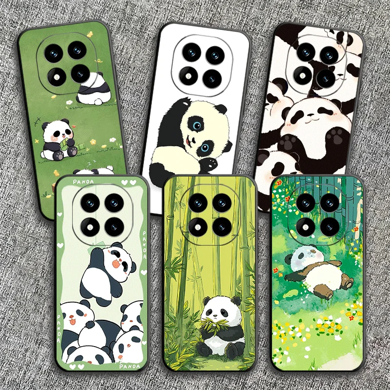 Adorable Cartoon Panda Soft Black Phone Case Cover