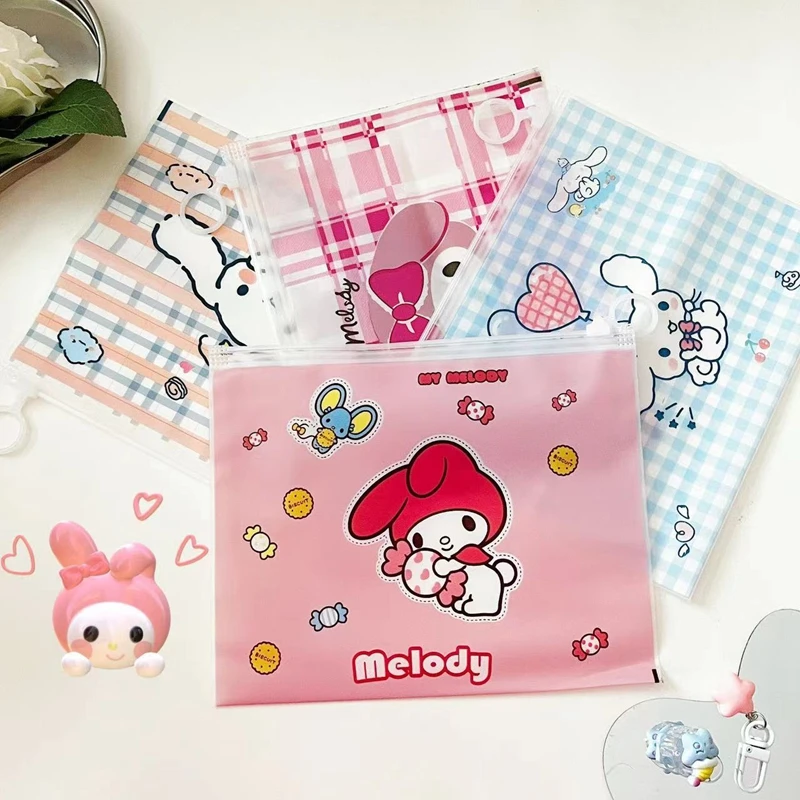 Kuromi Cosmetic Bag Sanrio Long Makeup Bag Card Case Kawaii Cartoon Multi-Card Bit Large Pochacco Capacity Purse Girl Holder