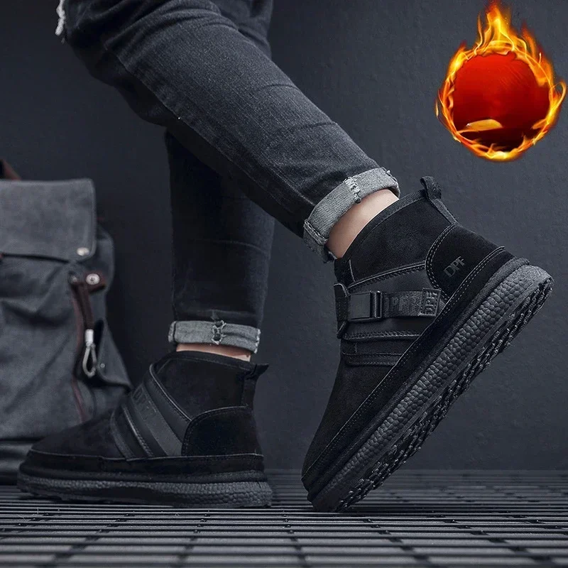 Men's Cold Resistant High Top Snow Boots Winter Plush Insulation Retro Anti Slip Cotton Shoes Outdoor Vacation Leisure Shoes24