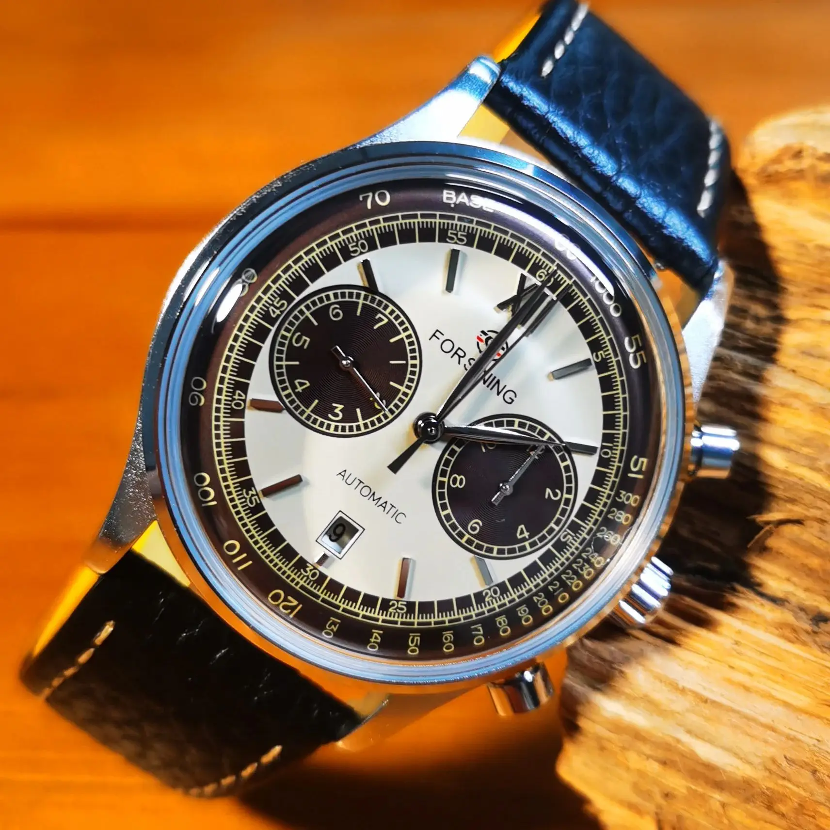 Forsining 2023 Retro Concave Glass Calendar Sub-Dials Mechanical