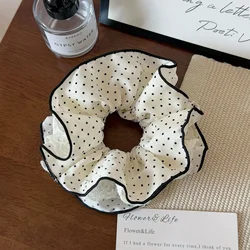 Elegant Lace Ruffled Scrunchie Hair Accessory - Minimalist & Versatile Design (White)