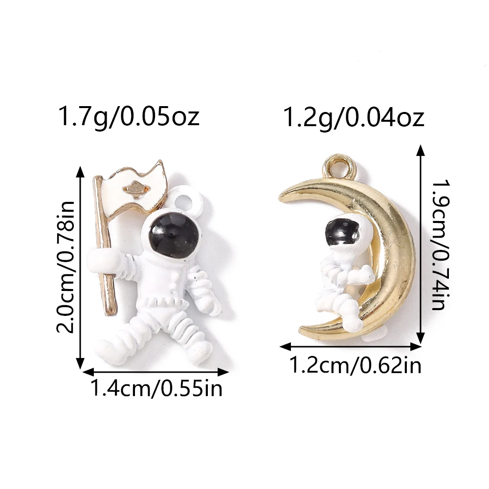 Tusember 10 Stück Emaille-Anhänger Sonne Mond Globus Weltraum Flugzeug Rakete Charms für Halsketten Ohrringe Armbänder Schmuckherstellung Basteln – Detail 9