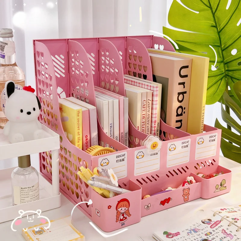 

File Storage Box Detachable Large Capacity File Box Odor Free Compartment Office File Book Desktop Rack Storage Plastic Box