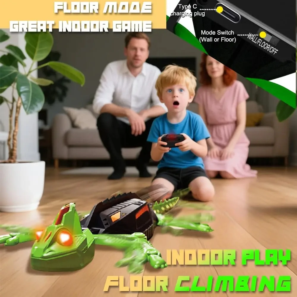 RC Gecko Toy for Kids Remote Control Wall Climbing