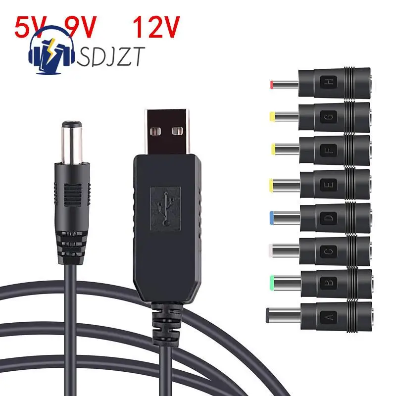 

USB-кабель питания постоянного тока, 5 В до 12 В, 8 адаптеров