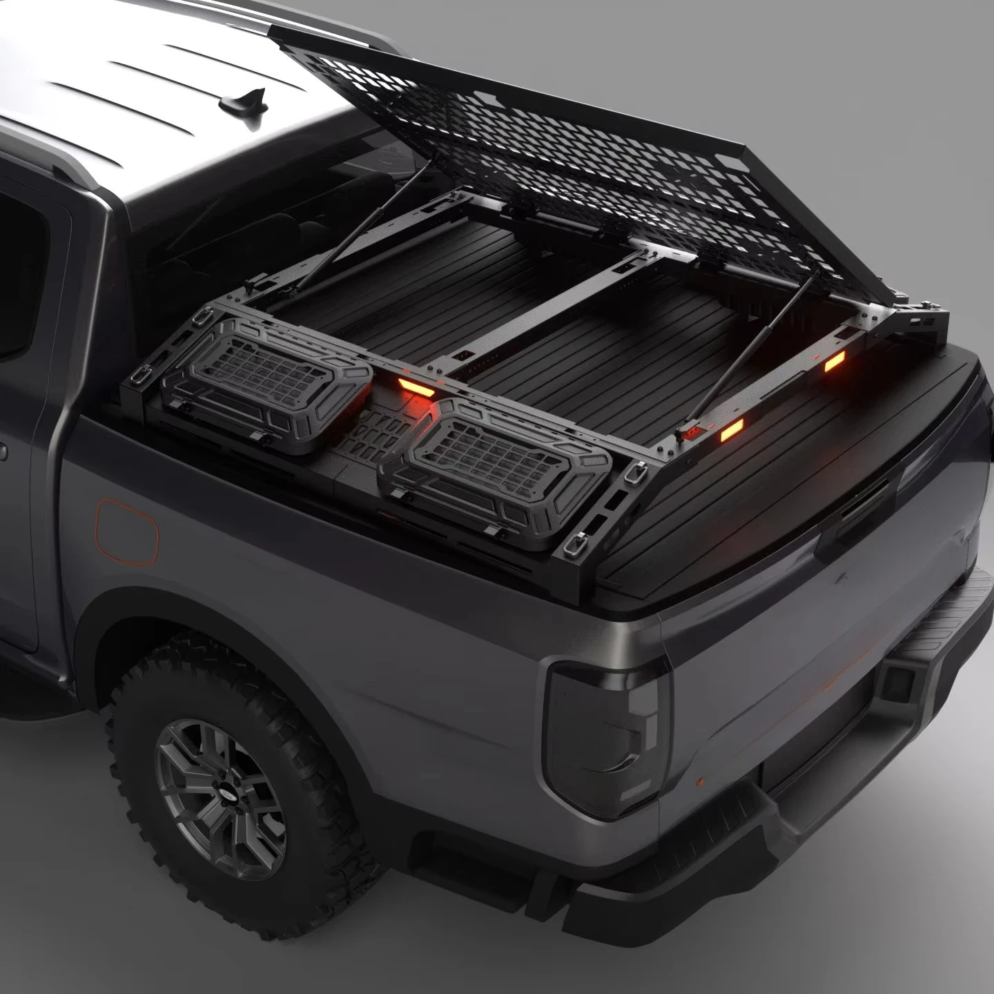 도매 맞춤형 4x4 알루미늄 롤바 트럭 베드 랙 카고 시스템 오프로드 픽업 액세서리 (타코마, 콜로라도, NP300 용)