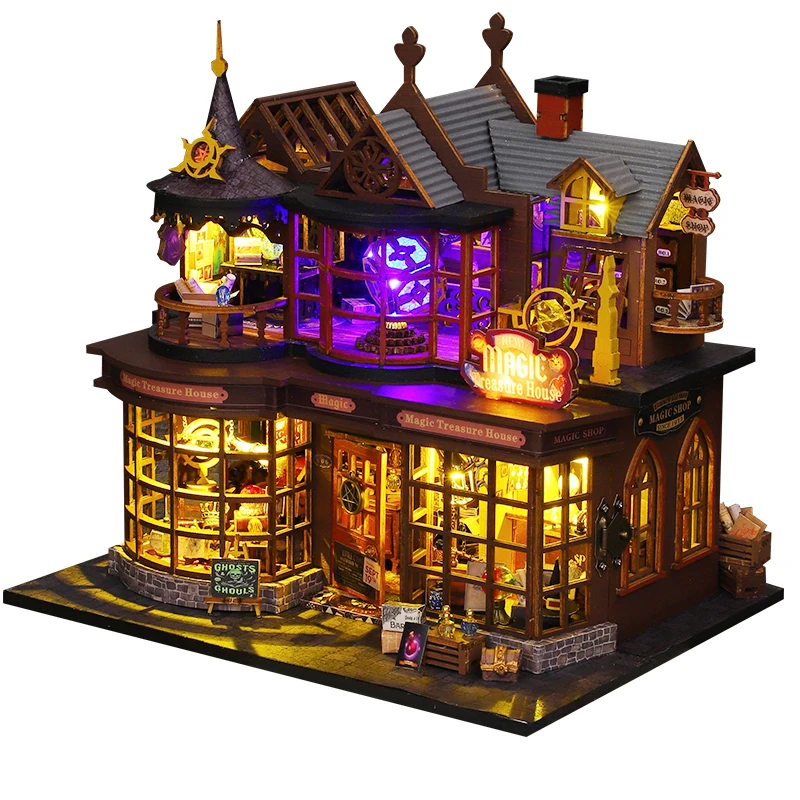 Kit Fai Da Te Book Nook - Mini Casa Delle Bambole 3D In Legno Con Luci