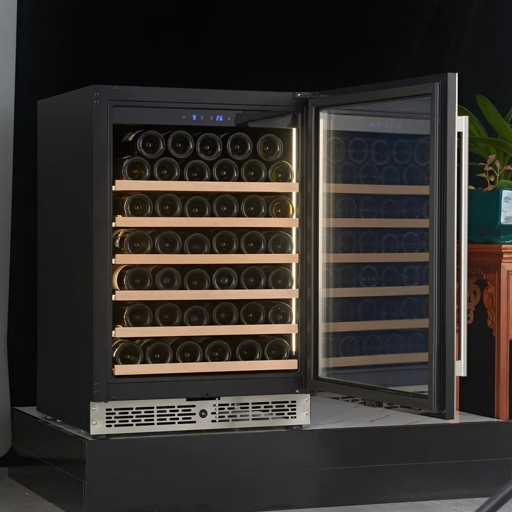 140L 53 Bottles Fan Cooling Wine Cellar Built-in Wine Refrigerator For Home