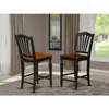 CHS-BLK-C Café Counter Height Kitchen Chairs - Linen Fabric Upholstered Solid Wood Chairs, Set of 2, 4