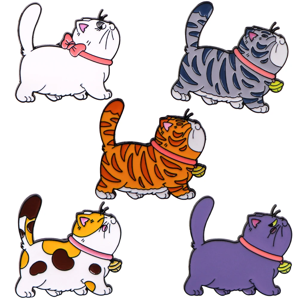 Niedliche Katze Emaille Pin Anstecknadeln Abzeichen auf Rucksack Frauen Brosche Kleidung Schmuck Mode accessoires Geschenke