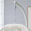 Oversized Rattan Hanging Egg Chair with Stand, Thick Cushion and Frame Outdoor Rocker, for Indoor Outdoor. Comfy Egg Swing Chair 5