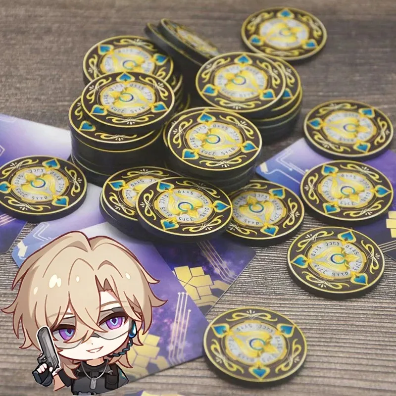 

Game Honkai:Star Rail Game Metal Coins Chip Currency Aventurine's Token for Trailblazer Souvenir Cosplay Props Accessories Gifts