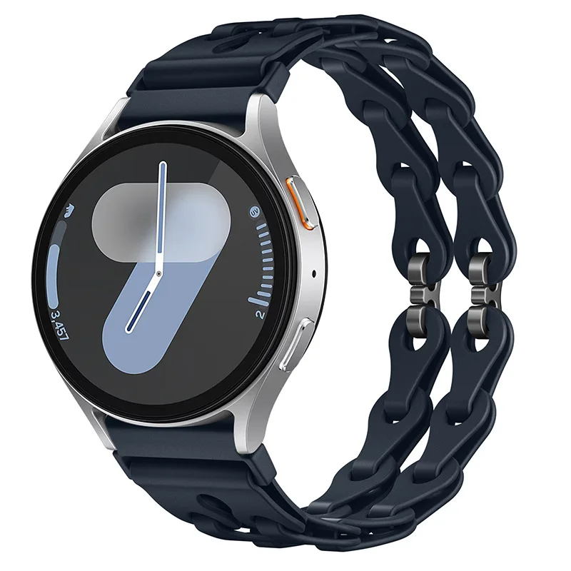 Silicone Chain Strap - 20mm/22mm Versatile Smartwatch Bracelet