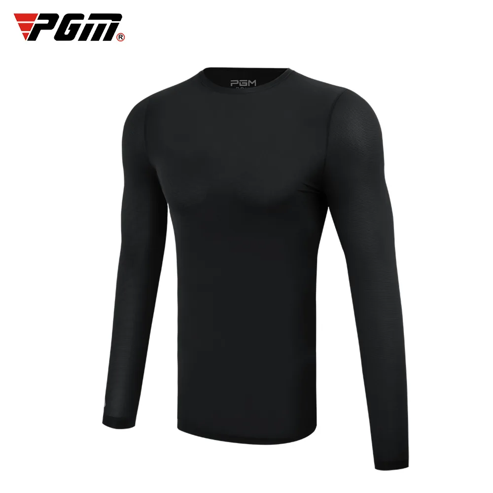 PGM Mens Sun Protection Golf Shirt Underwear Long Sleeve Golf Shirt Cooling Ice Silk T-shirts Anti-UV Soft Golf Apparel For Men