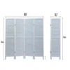 Sycamore wood 4 Panel Screen Folding Louvered Room Divider - Old white 6