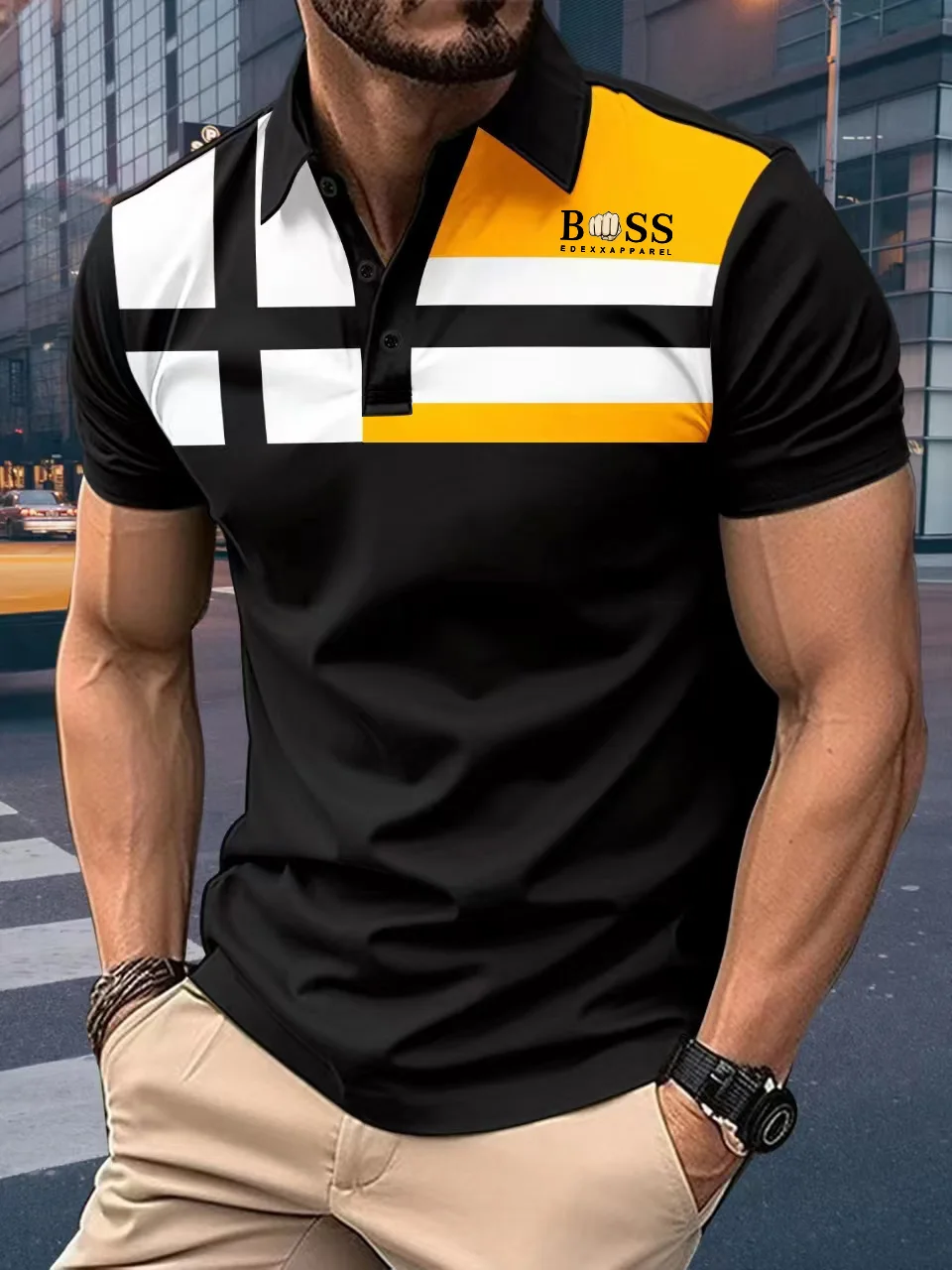

New spring and autumn men's long sleeve polo shirt breathable fashion casual sports round neck fitness long sleeve T-shirt