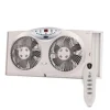 8.5" Twin Window Fan Reversible Airflow 3 Speeds Remote Control Thermo Fit Double Hung Vertical Slider Casement Windows Easy LED 1