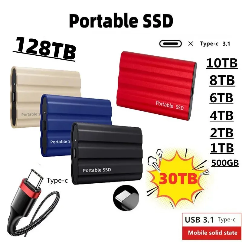 

Portable SSD 1TB 2TB External Hard Drive USB 3.1/Type-C Solid State Hard Disk High-Speed Storage Device for Laptops/Desktop/Mac