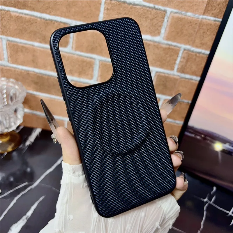 Luxury Carbon Fiber Pattern PU Leather + TPU Anti-Fall Wireless Charging Cover by ELVEV