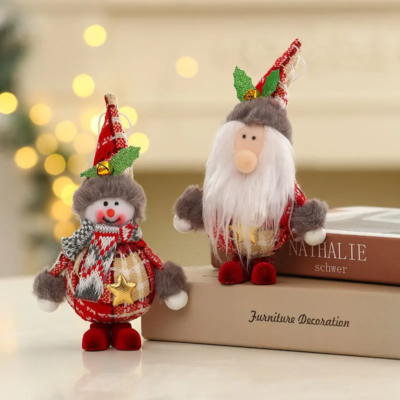 Christmas Dolls Santa Claus Snowman Deer Toys Xmas Figurines Home Decoration Christmas Gift Kids Ornament Christmas Decorations