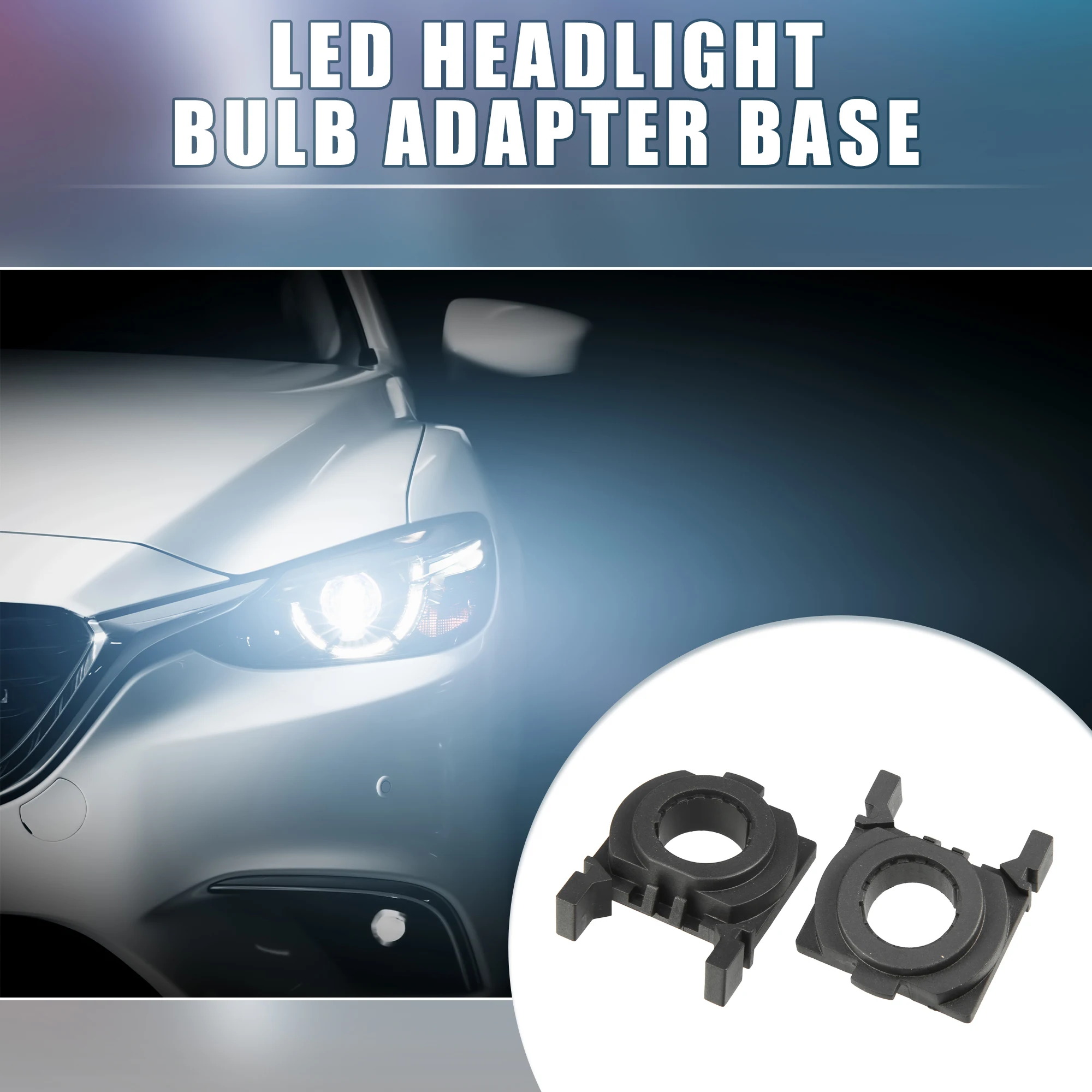 Lot De 2 Adaptateurs Pour Ampoules Phares LED H7 - Compatible Land Rover Discovery, Ford Focus 2017, Fiat 500, En Plastique Noir