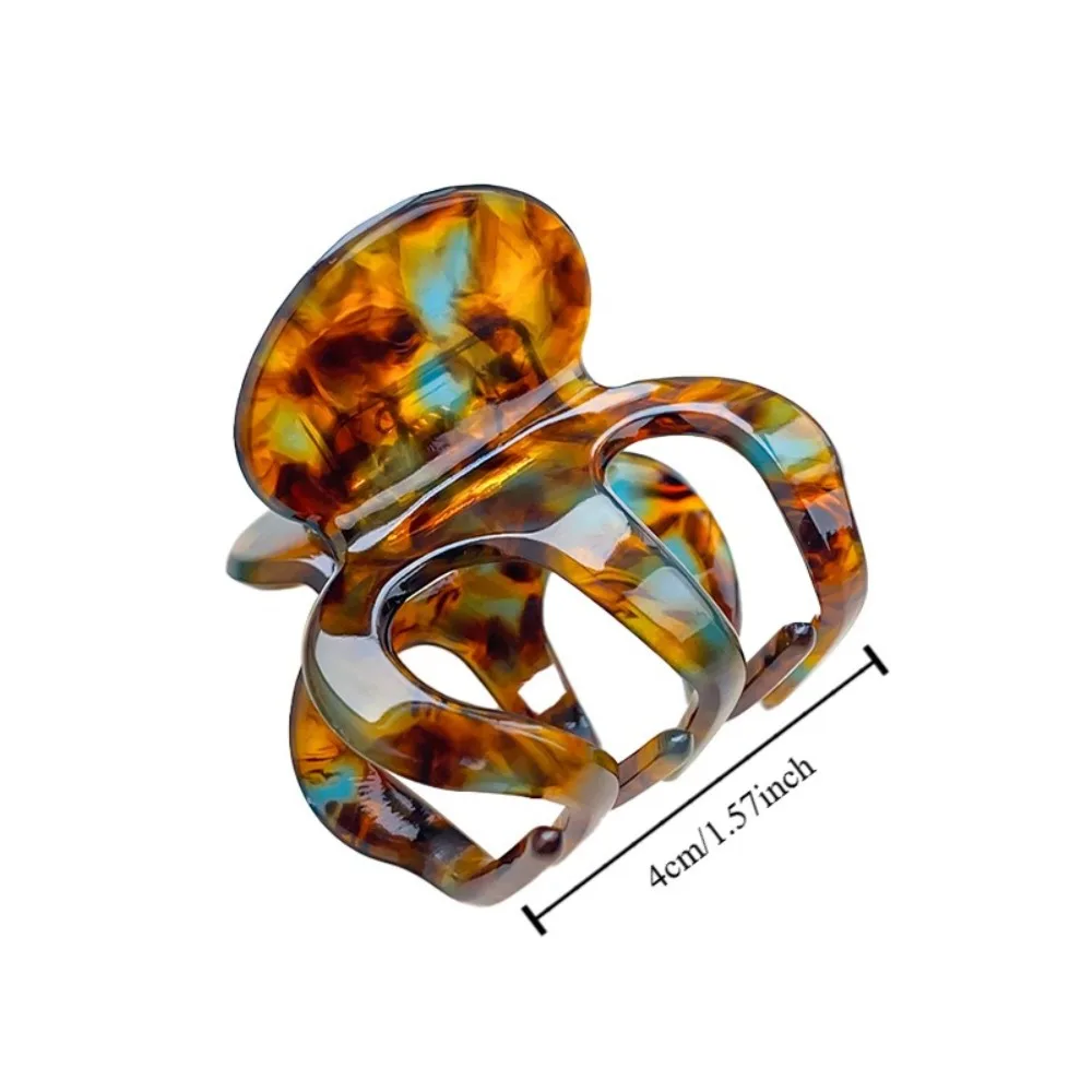 Acetate Pumpkin Grab Clip Small Korean Style High Ponytail Fixed Artifact Hairpin Hollow Out Shark Clip Retro Mini Hair Claw