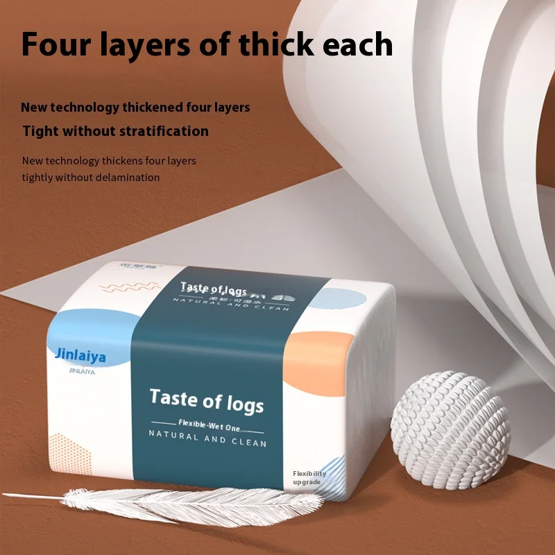 Native Wood Pulp Drawing Paper Tissue Paper Napkins 4 Layers Thickened Facial Tissues