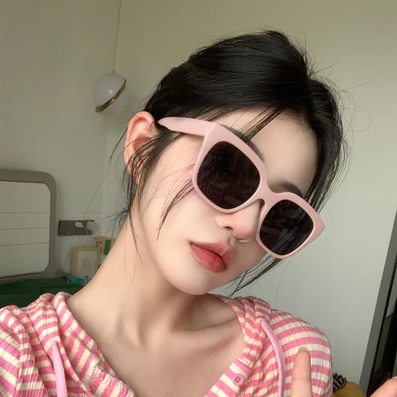 

Square Pink Sunglasses Women Senior Sense Ins Net Red Sunglasses 2023 New Sunglasses Tidal Large Frame Thin Sunscreen UV400