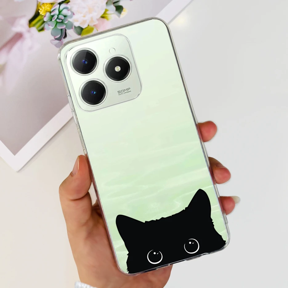 Cute Cat Cartoon Painted Soft Silicone Phone Case Cover