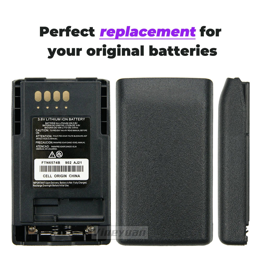 Replcement Li-ion Bateria para Motorola Mtp850 Mtp850s Mtp800 Mtp830s Cep400 Rádios Bateria Recarregável Novo 2200mah Ftn6574b - Image 6