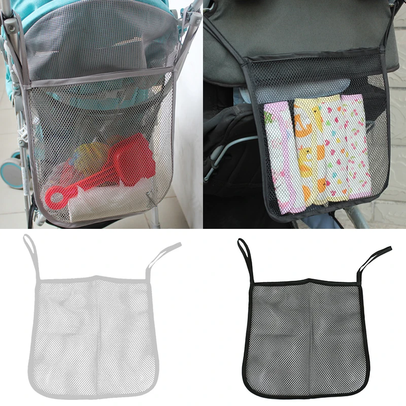 

Baby Stroller Net Pocket Infant Stroller Mesh Bottle Diaper Storage Organizer Bag Holder Large Size Hanging Stroller Accessories