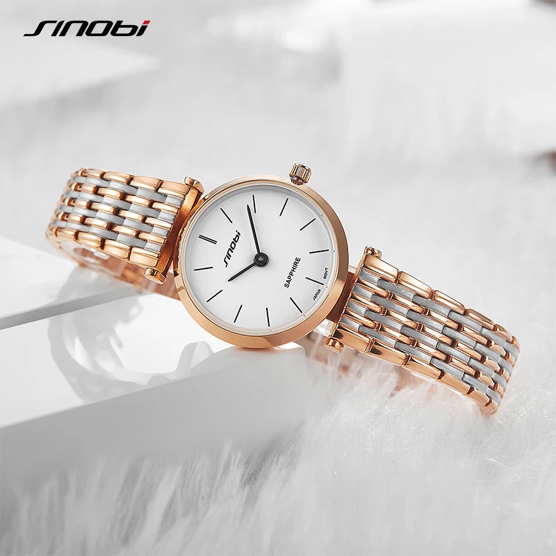 SINOBI-relojes superfinos de cuarzo para mujer, pulsera de lujo