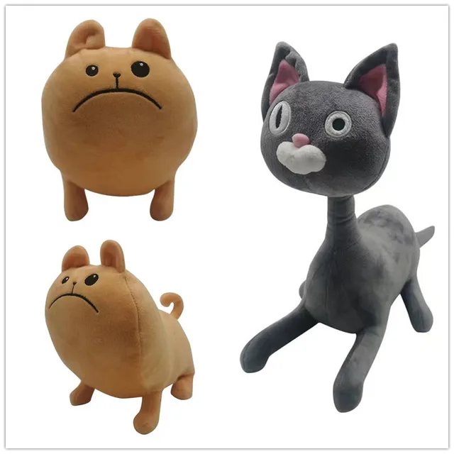 New 2023 2pcs/set Noodle and Bun Plush Toys Cute Soft Stuffed Anime Cat and Dog Home Room Decor Dolls For Kid Birthday Gift