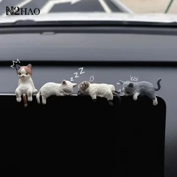 Decorazione per auto Creativo Gatto addormentato Bambola Ornamenti per auto Giocattoli Gatto Micro Paesaggio Modello Carino Decorazione per interni auto Regali