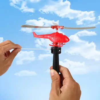 1/3/6 Peças Brinquedos Voadores para Esportes ao Ar Livre, Aviões de Brinquedo com Fio de Puxar, Helicóptero de Brinquedo, 360 °   Helicóptero Rotativo 1