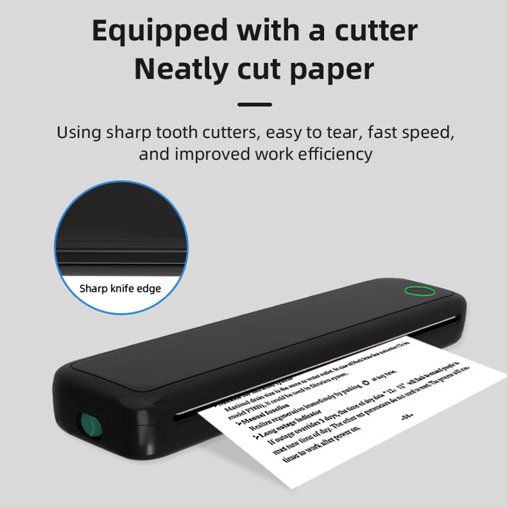 A4 Portable Thermal Printer Inkless Bluetooth-Compatible Min Portable A4 Label Maker Document Printing Maker for Smartphone & PC
