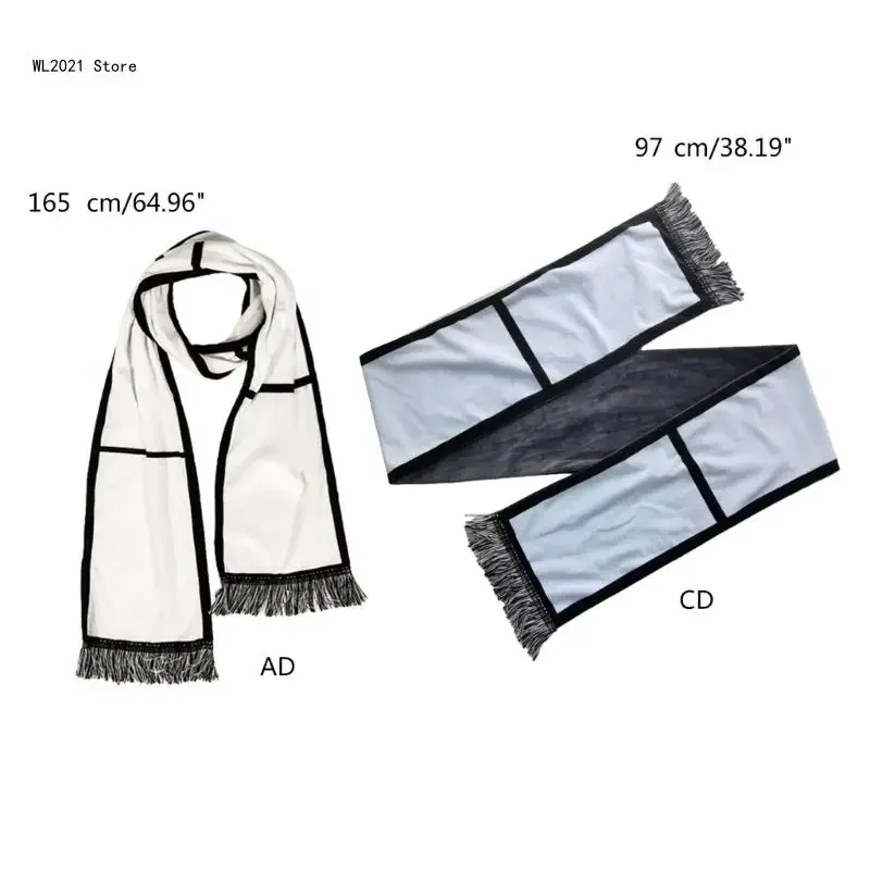 Popular DIY Blank Scarf for Women Men Heat Transfer Printing Neck Scarf for Children Adult Valentines Gift