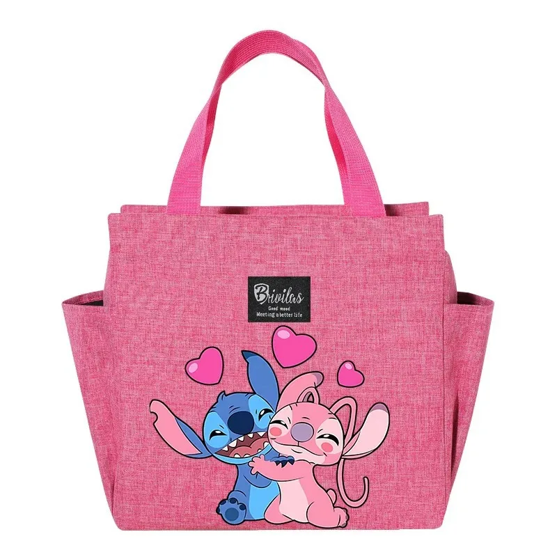 thumbnail image 1 of Bolsa de almuerzo con diseño de Stitch de Disney, linda bolsa bento con dibujos animados, bolsa bento con aislamiento para picnic, bolsa de almuerzo para estudiantes y trabajadores de oficina, 1 of 5
