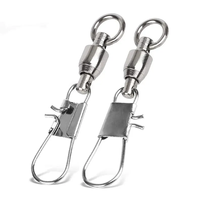 Dr.Fish 50 Pack Fishing Snap Swivels, Barrel Swivel with Snap Freshwater  Swivels Fishing Tackles, Stainless Steel Safty Interlock Snaps Black Nickel