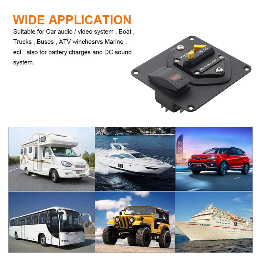 Circuit Breaker 50A 100A 150A 200A 250A 300A Boat Rocker Switch ON-OFF Switch Car Marine Reset Fuse 12/24V