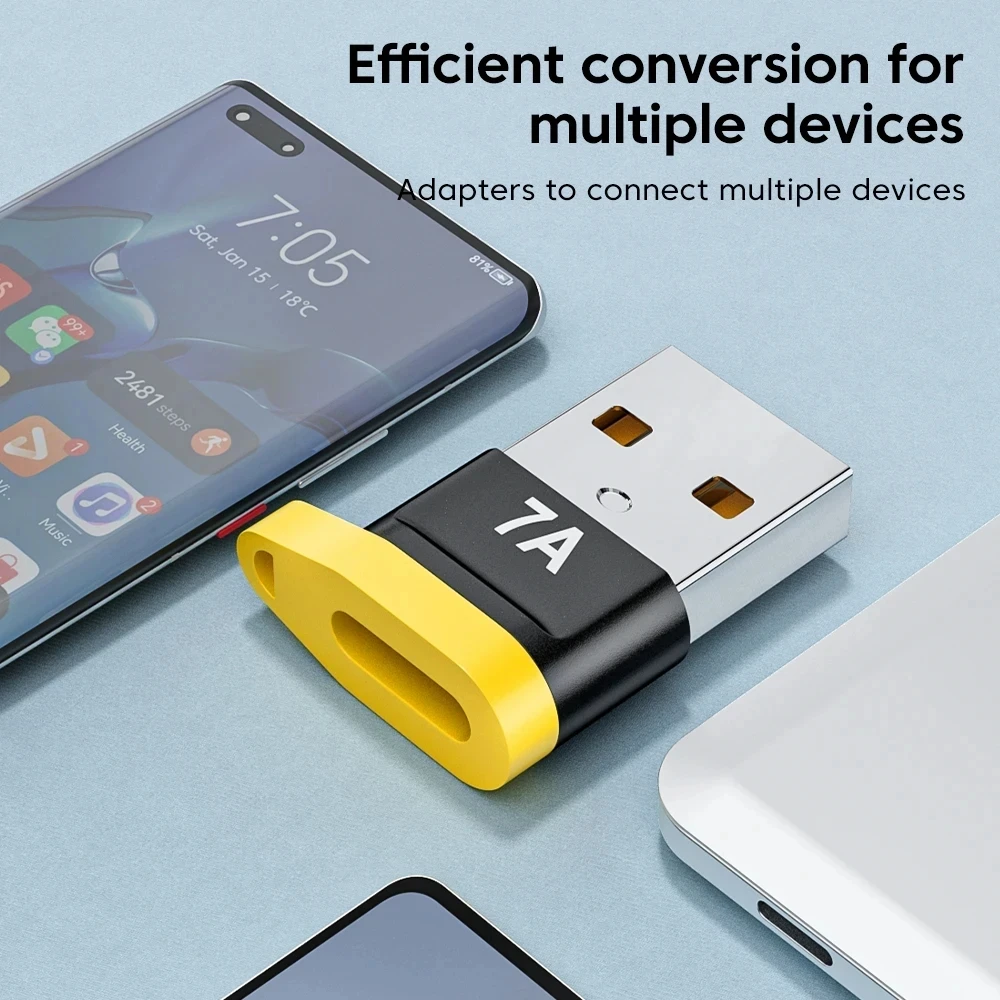 NNBILI 7A USB-C OTG 어댑터 120W USB(남성) - Type-C(여성) 충전 컨버터 맥북 삼성 어댑터 데이터 전송용