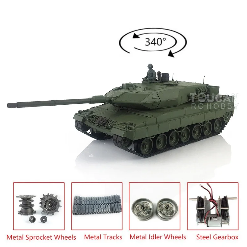 HENG LONG 3889 1/16 TK7.0 RTR 원격 조종 탱크 RC 팬저 독일 레오파드2A6 에어소프트 연기 IR 전투 금속 트랙 TH19259-SMT4
