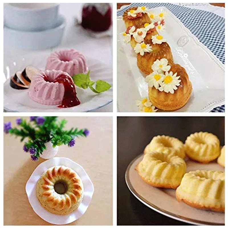 Moldes de silicona para repostería de Donuts, bandeja Individual 3D para  horno, Mini postre, flores, corazón, estrella, Muffins, bandeja para  hornear magdalenas - AliExpress