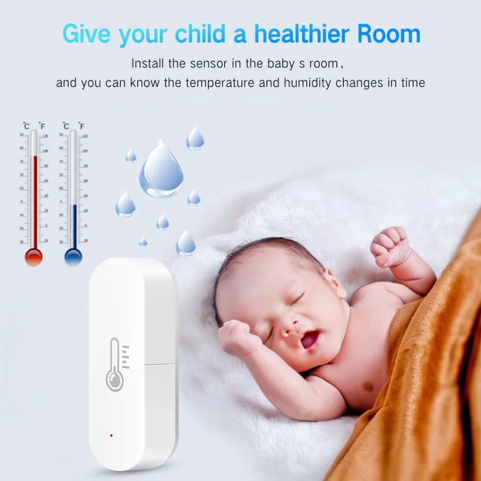 Tuya Zigbee Smart Temperature And Humidity Sensor APP Remote Monitor For Smart H