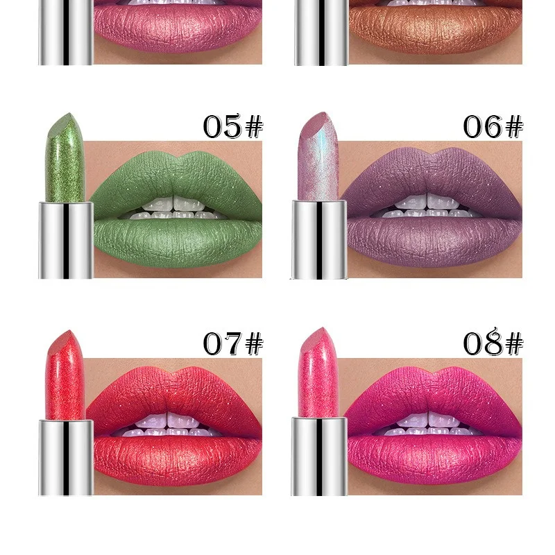 Diamond Pearlescent Lipstick Velvet Matte Long Lasting Waterproof_voghion.com
