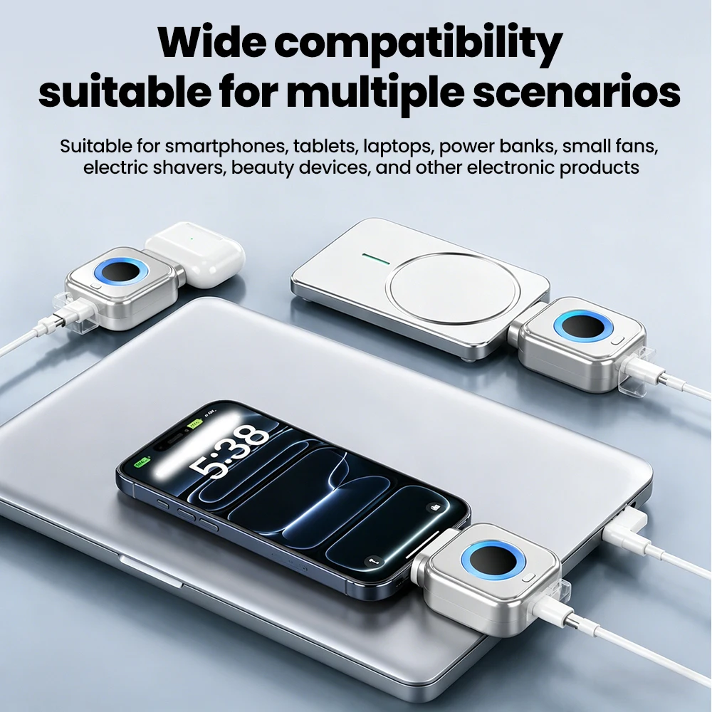 Caricabatterie per Telefono Type-C da 140W, Adattatore di Ricarica Rapida con Spegnimento Automatico, Separatore di Carica Completa per Auricolari e Telefoni Cellulari - Image 2