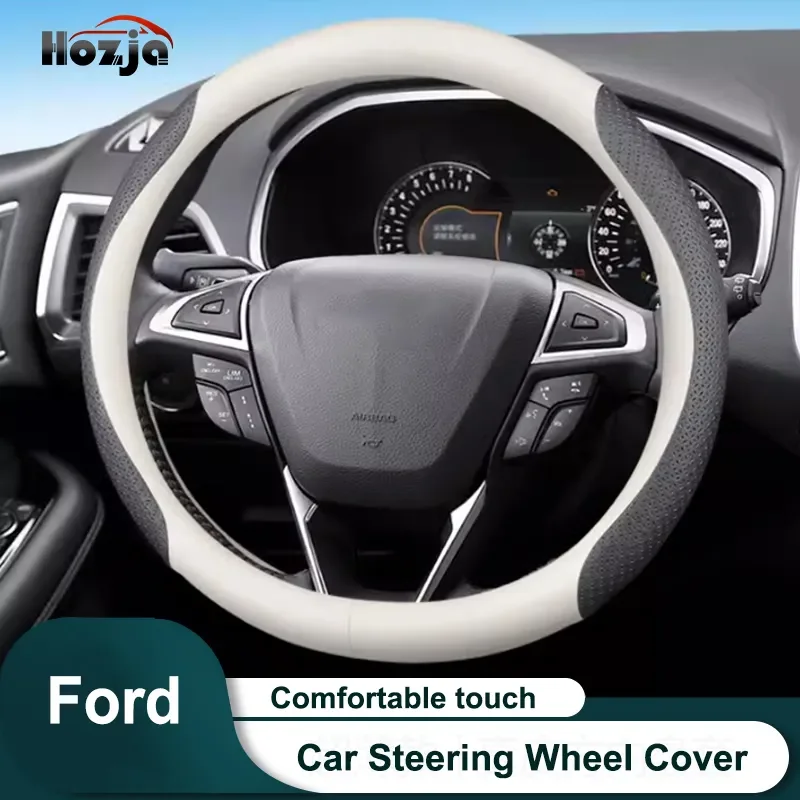 

For Ford Kuga 2008 2009 2010 2011 2012 -2023 Steering Wheel Cover Non-slip 12color Carbon Fiber Bicolor Leather Car Accessories